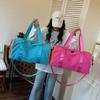 New dopamine-style color-blocked multifunctional travel bag for women, large capacity, lightweight, hand-held, crossbody gym bag
