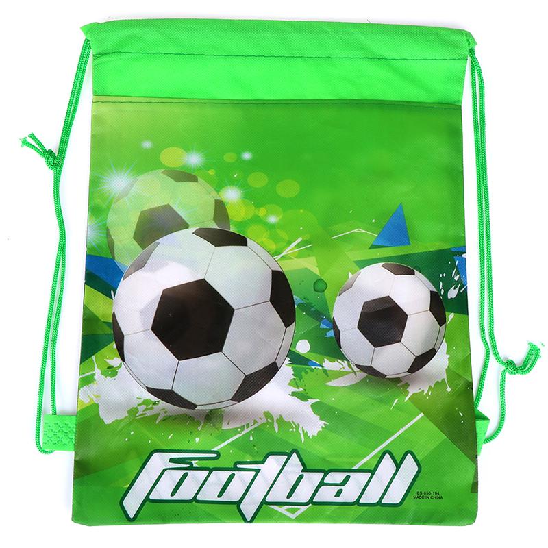 Football Non-Woven Drawstring Bag Backpack Kids Travel School Decor Gift Bags