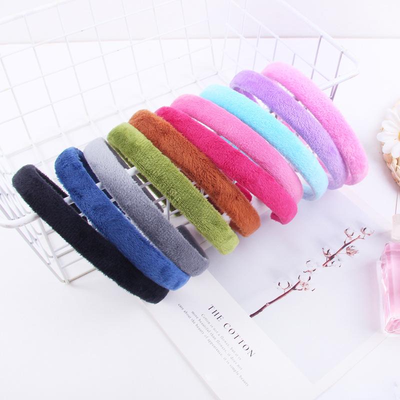 Candy Colorful Winter Elastic Plain Hair Bands Hard Hair Hoop Crown Tiara Base Crafting Accessories for Women Girls