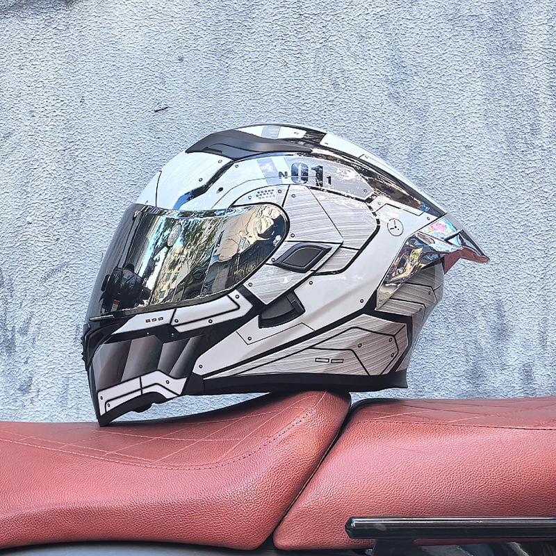 Orz motorcycle helmet peel-off helmet double lens big tail locomotive racing helmet running helmet men and women keep warm in winter