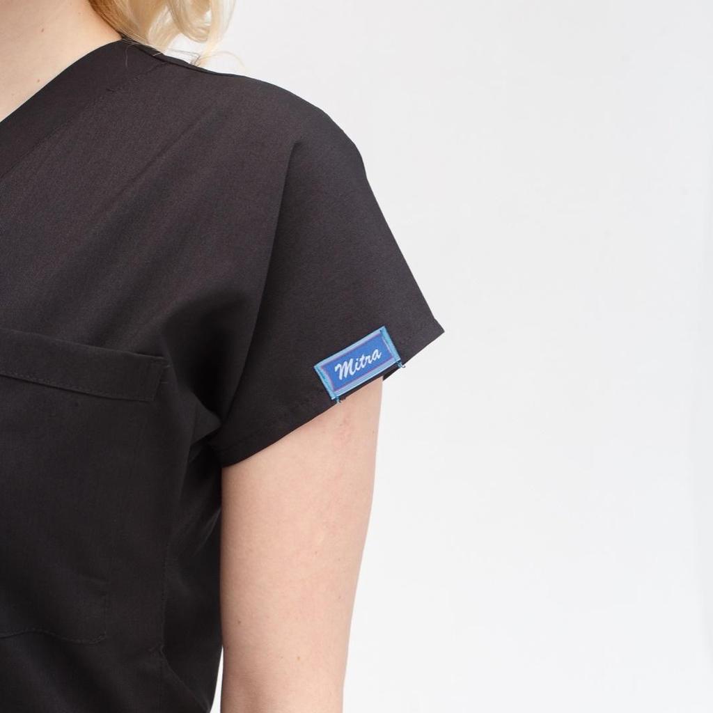 Набор из двух предметов, медицинские скрабы, унисекс, комплект униформы для врачей и медсестер, медицинская форма, хирургический костюм, топы + брюки, с v-образным вырезом, с короткими рукавами, тонкая ткань Tericoton