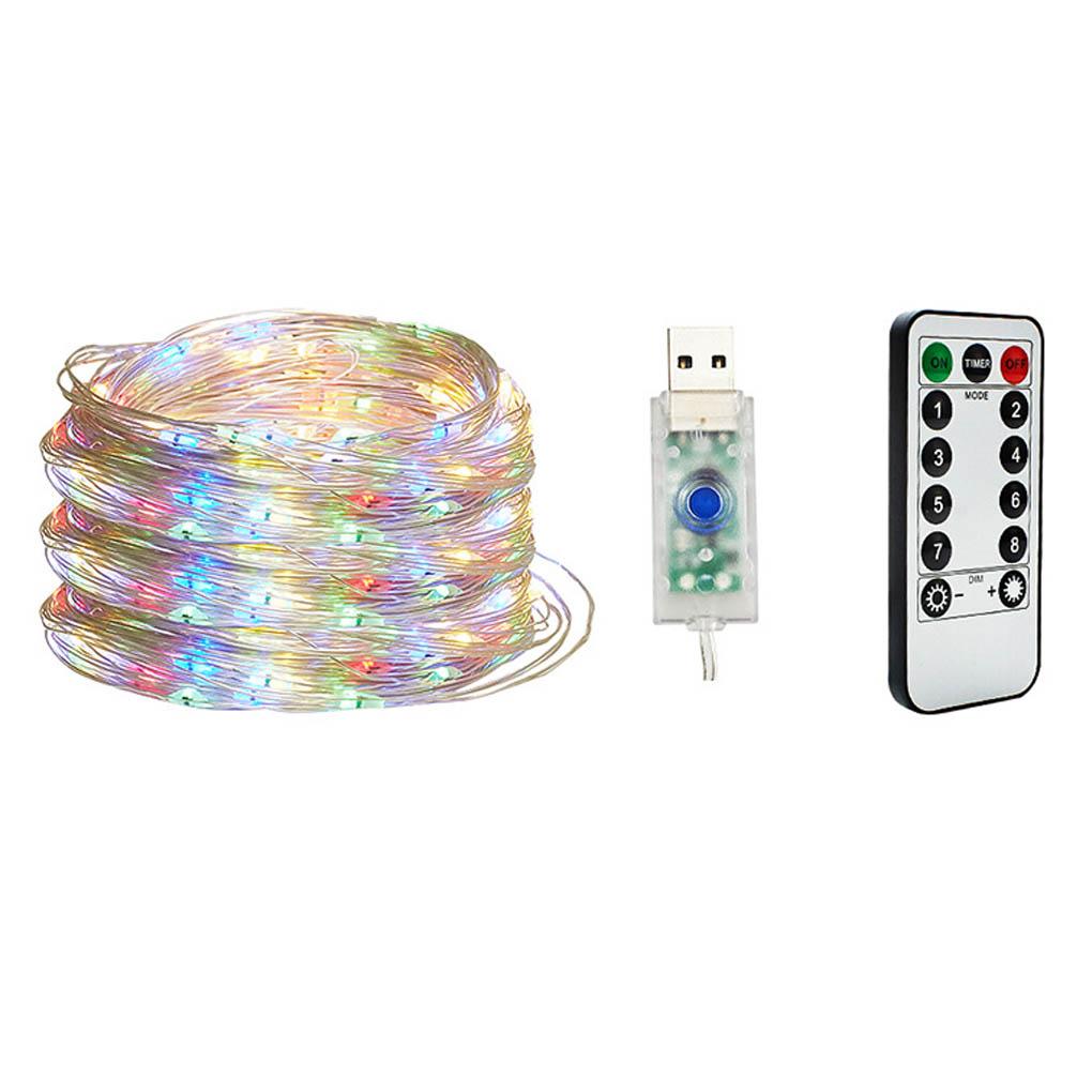 5m 50 Led Remote Control USB Waterproof Bedroom Indoor Outdoor Wedding Dorm Decoration Copper Wire Light