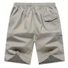 Мужские дышащие хлопковые шорты, однотонные, с завязками на талии и карманами на молнии, повседневная летняя одежда