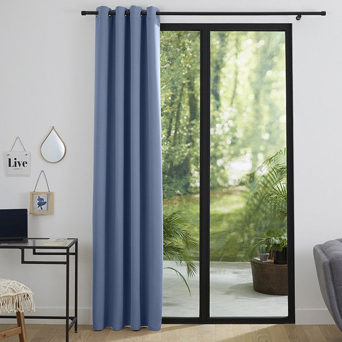 Blackout Curtain 140 X 260 Cm "Night" - Soft Blue - 1 Blackout Panel 140 X 260 Cm