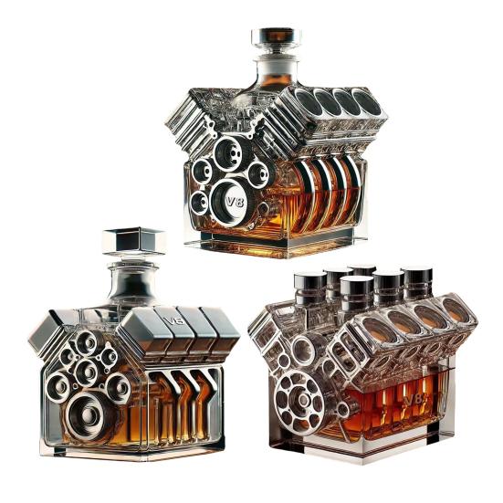 Бутылка виски с двигателями V8 Креативное украшение для винного графина Персонализированная бутылка виски Украшение для домашнего бара