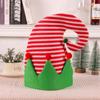 Green Stripe Xmas Cap Red Santa Elf Hat Outdoor Christmas Hat  Christmas Party