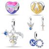 New 925 Silver Pendant Beads Religious Angel Cross Beads DIY Style Jewelry Accessories Bracelet Personality Charm Jewelry Gift