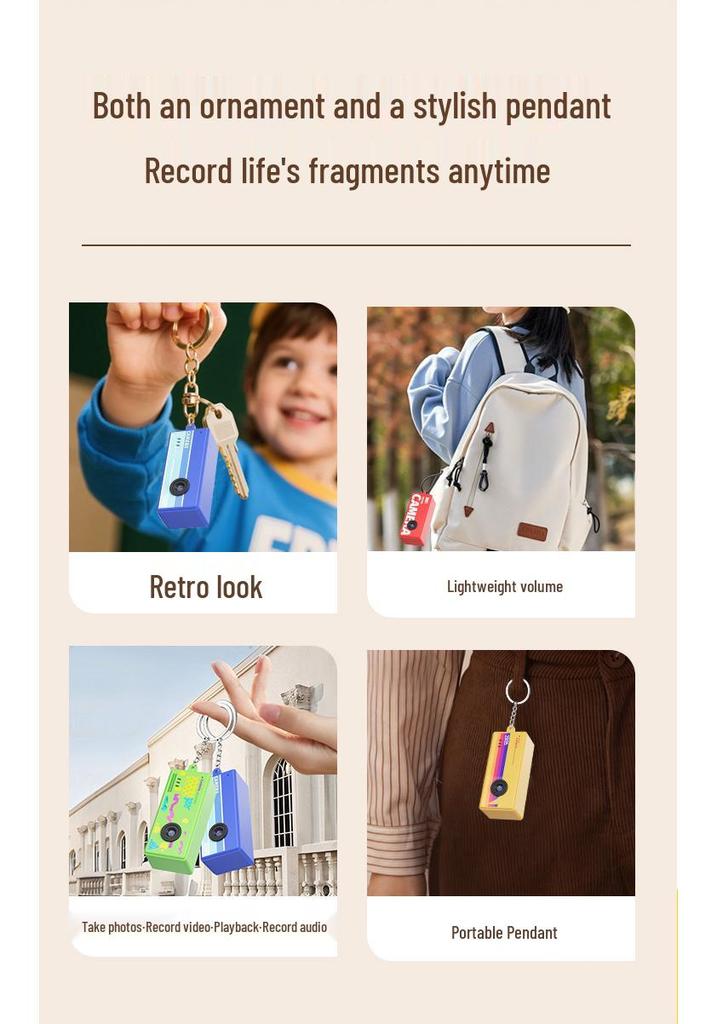 X7 Mini Thumb Camera Pendant: HD Photos & Phone Upload, Student-Friendly Carry-On Screen Camera