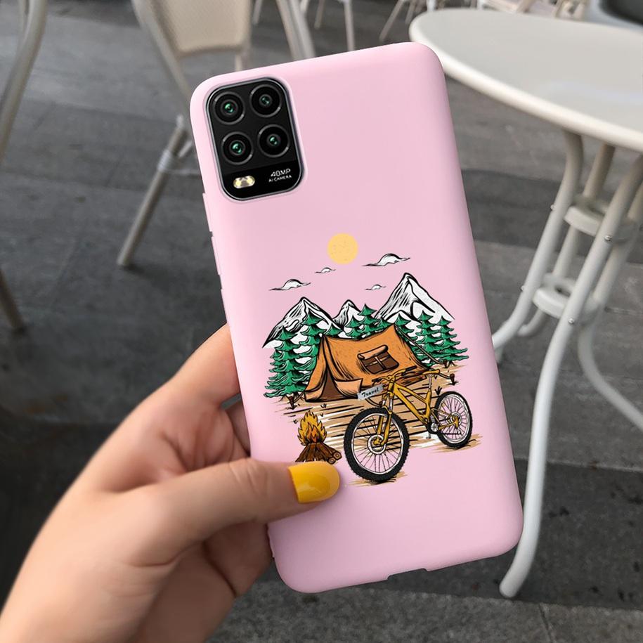 For Xiaomi Mi 10 Lite 5G Case Cute Cartoon Cow Soft-Touch Silicone Bag Back Cover For Xiomi Mi 10 Lite 5G Protector Bumper Funda