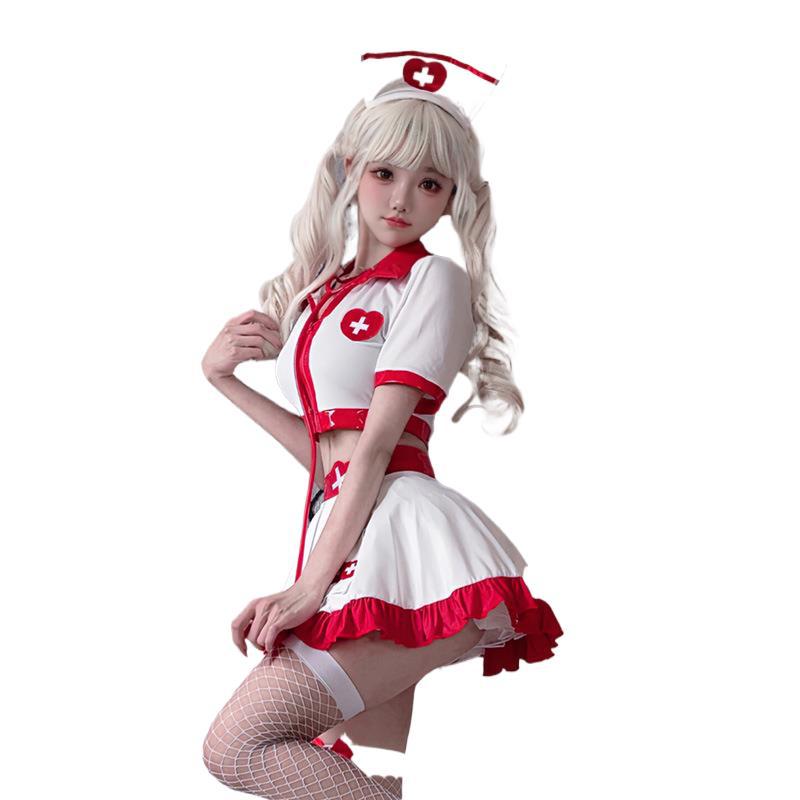 Halloween Adult Costume European and American Foreign Trade Sexy Nurse Costume Doctor Uniform Nurse Skirt Stage Performance Costume Large Size