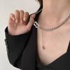 Fashion exaggeration B letter stainless steel necklace for women Gothic  for hip hop girls collarbone chain