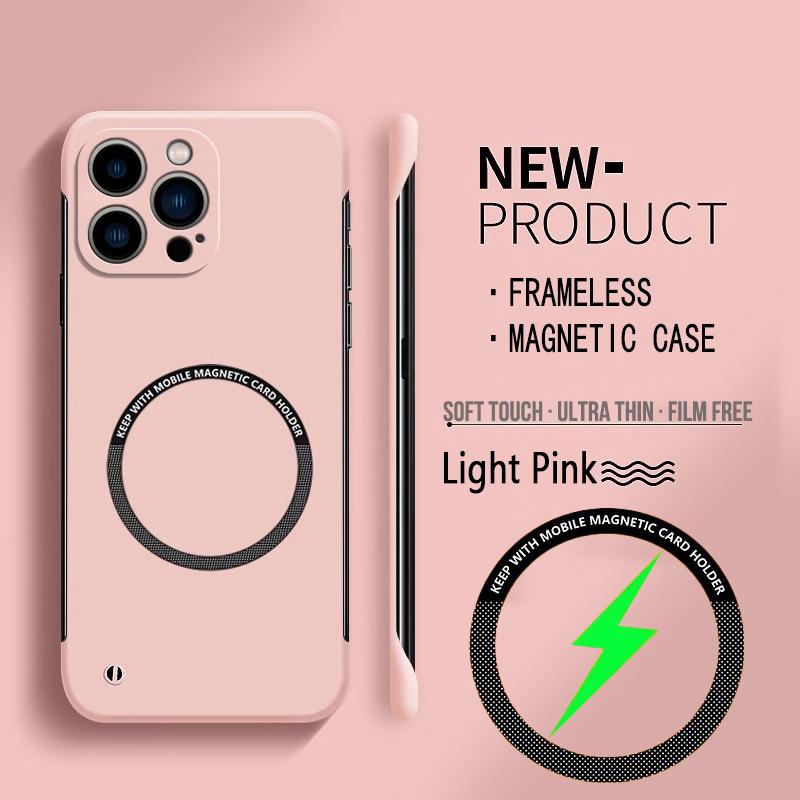 Для Magsafe Магнитный Безрамочный Чехол Для Телефона Для iPhone 7P 12 13 14 15 16 Pro Max 15 16 Plus Ультратонкий Жесткий ПК Ударопрочный Чехол