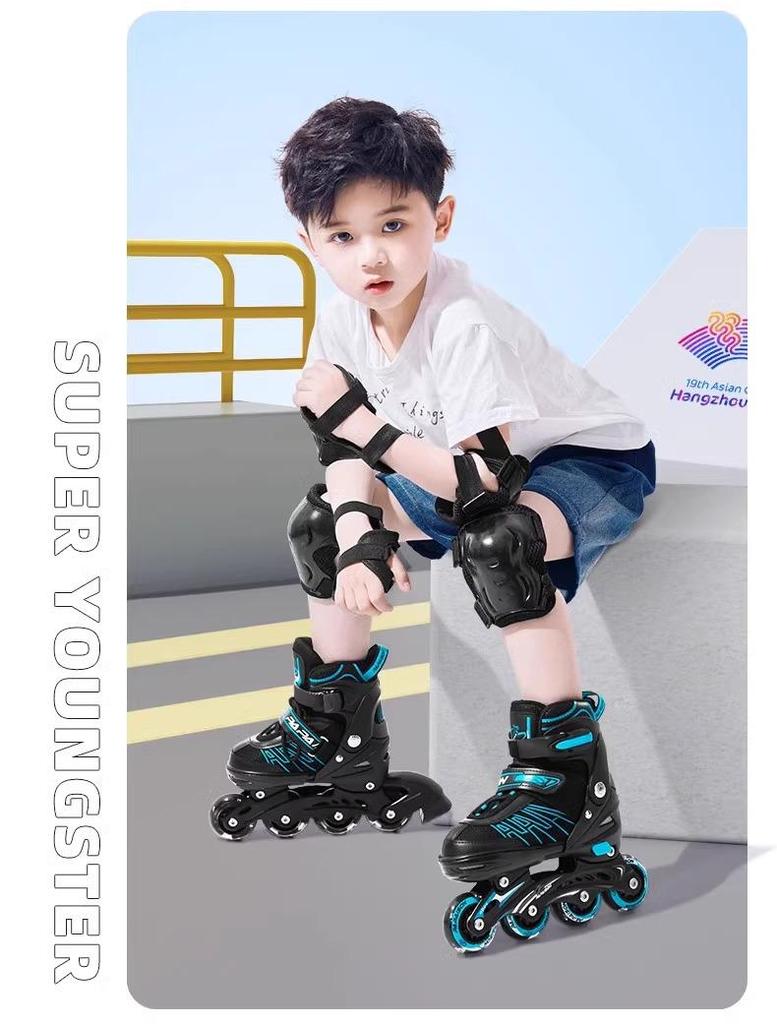 Роликовые коньки Xiaozhuangyuan 301 Flash для начинающих - Взрослые и детские однорядные коньки