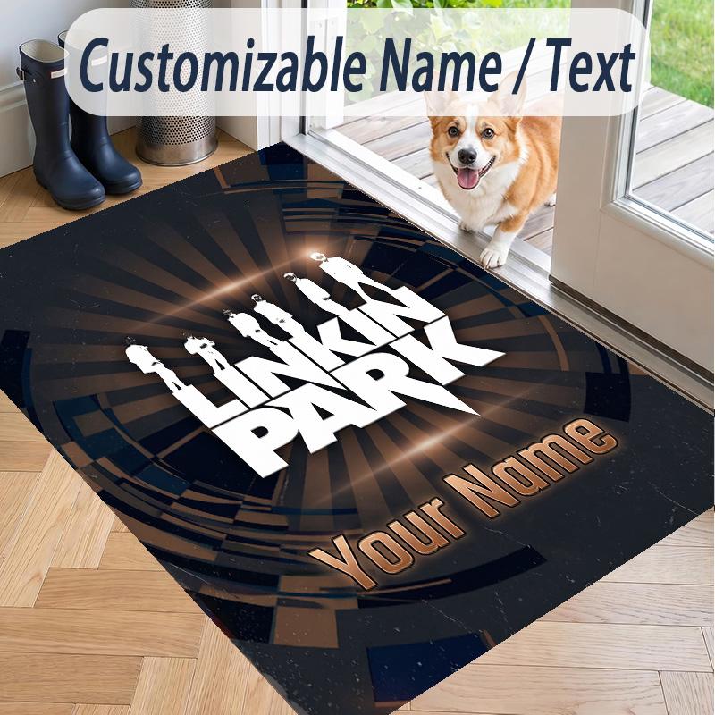 Custom Text Printed Rug Linkin Park Non Slip Floor Carpet For Home Room Decor