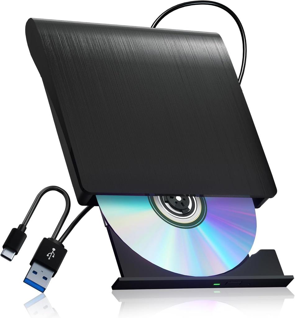 External CD DVD Drive, USB C Writer Type C USB 3.0 CD DVD RAM Burner Combo High Speed Re-Writer For Laptop Notebook PC Desktop