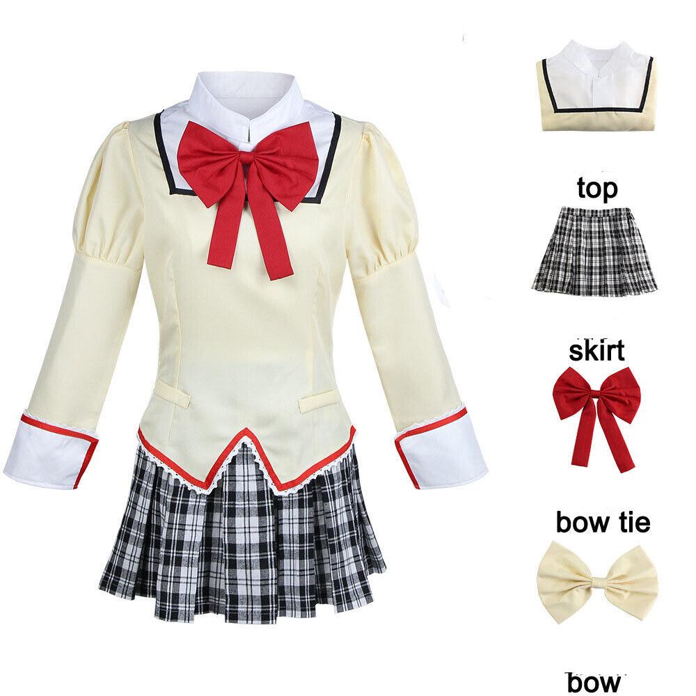 Mami Cosplay Dress Outfits Anime Puella Magi Madoka Magica Cosplay Costume Top Sock Yellow Wig Woman Party Set