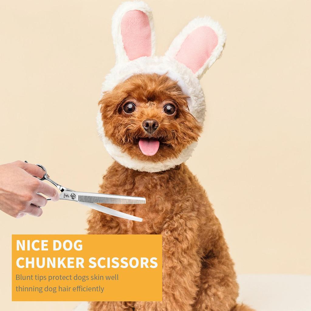 Левая рука Sangelar 7 дюймов Профессиональный высший класс Япония 440C Рыбья кость Ножницы для истончения домашних животных Инструменты для ухода за собаками Супер стальные ножницы для волос для домашних животных Инструменты