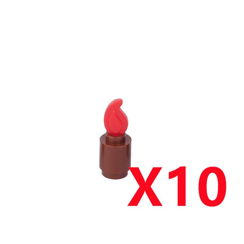 MOC Строительные блоки Костер Пламя Средневековая Бутылка вина Набор аксессуаров Модель подсвечника Мини-кирпич Совместимая игрушка Подарок Сделай сам X019