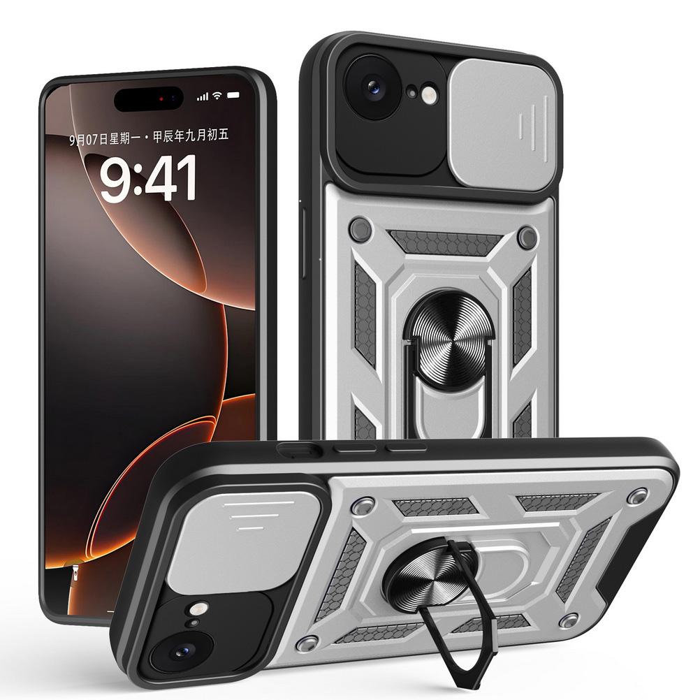 Чехол для камеры iPhone 16e iPhone 16 Pro Max 15 Plus 14 + 13 Pro 12 11 XS XR X Armor Hybrid Metal Ring Holder Back Cover
