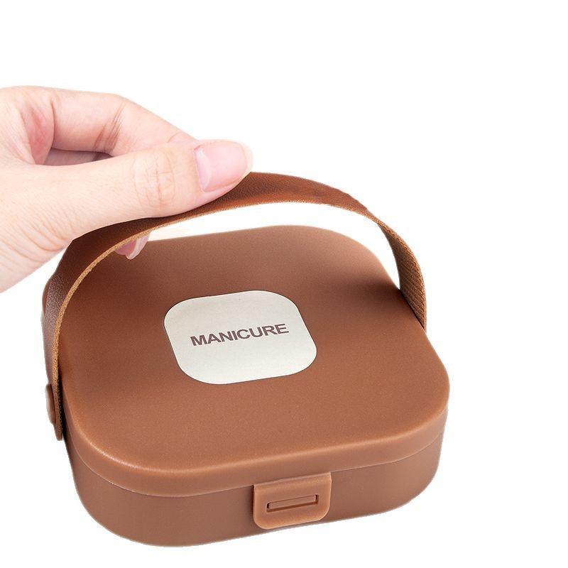 Portable Anti-Splash Manicure Set: 6-8 Piece Handheld Nail Clippers & Tools