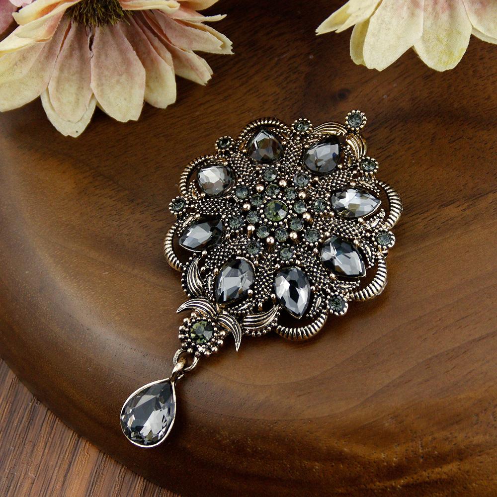 Хрустальные женские броши, свадебные украшения, круглый цветок, брошь в стиле барокко