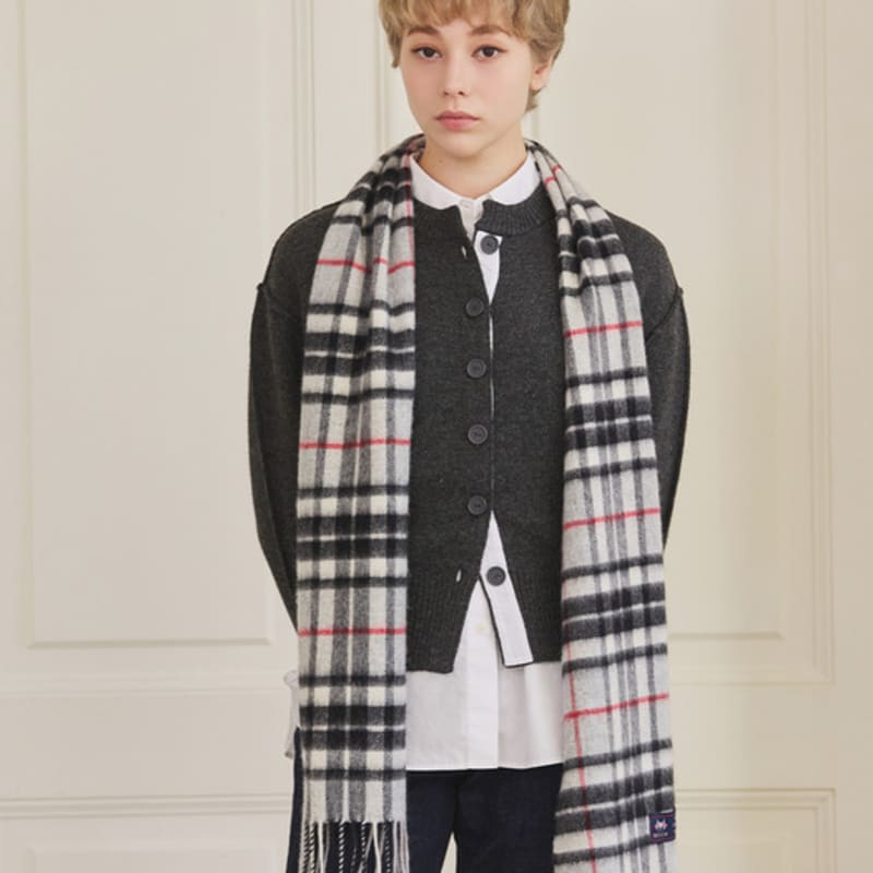 ABRAHAM MOON Шарф из мериносовой шерсти 25 см - Серый Thompson