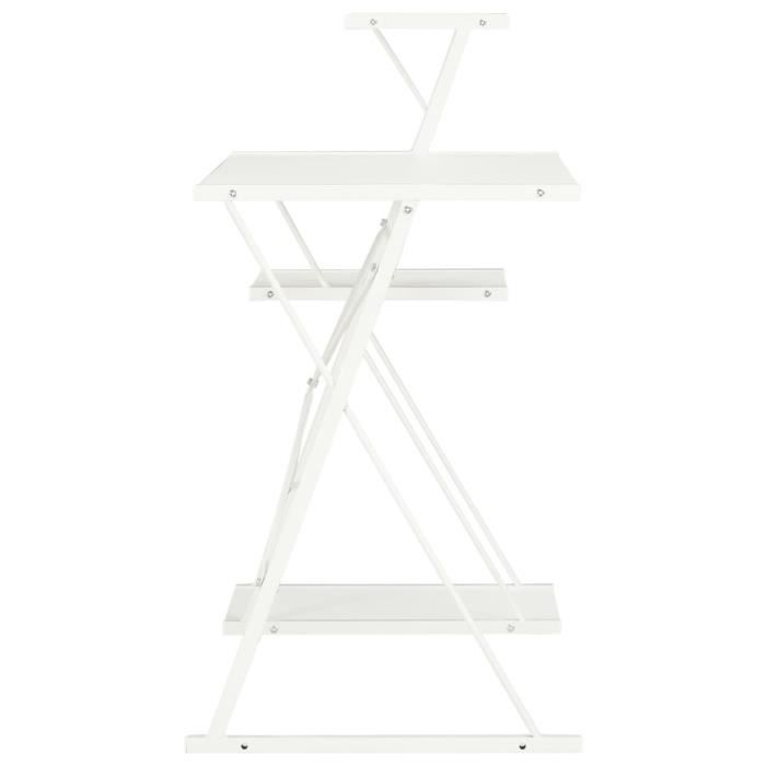 Bureau - VIDAXL - 20287 - Blanc - 116x50x93 cm - Avec étagère - Design contemporain