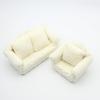Cute Dollhouse Toy Simulation Plush Sofa With Pillow Miniature Furniture Model Play House Toy Decoration Diy Accessory Kids Gift