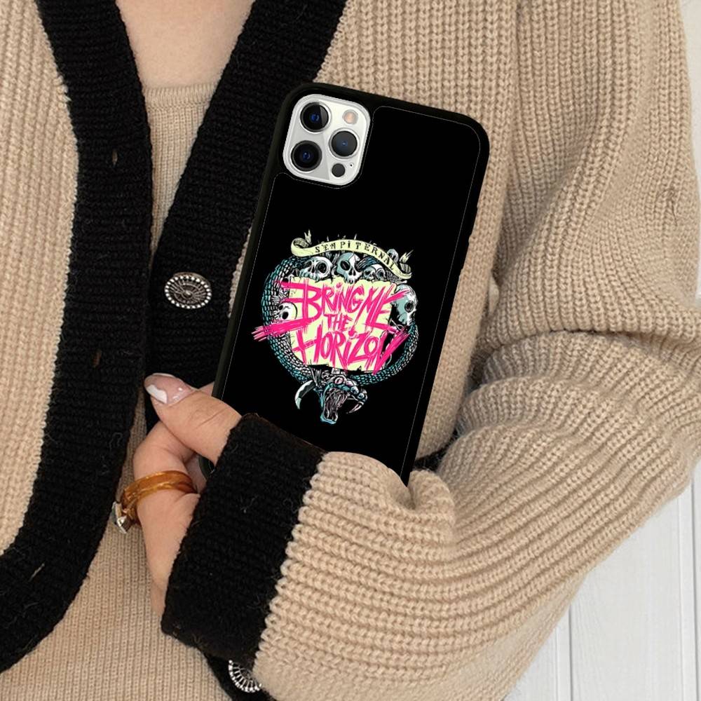 B-Принеси M-Мне B-BMTH H-Горизонт Чехол для Телефона Для iPhone 11 12 13 14 15 Pro Max 17 16 Plus Жесткая Задняя Крышка из ПК+ТПУ