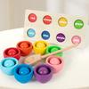 Rainbow Balls In Cups Wooden Matching Game Toy Party Gift Color Recognition