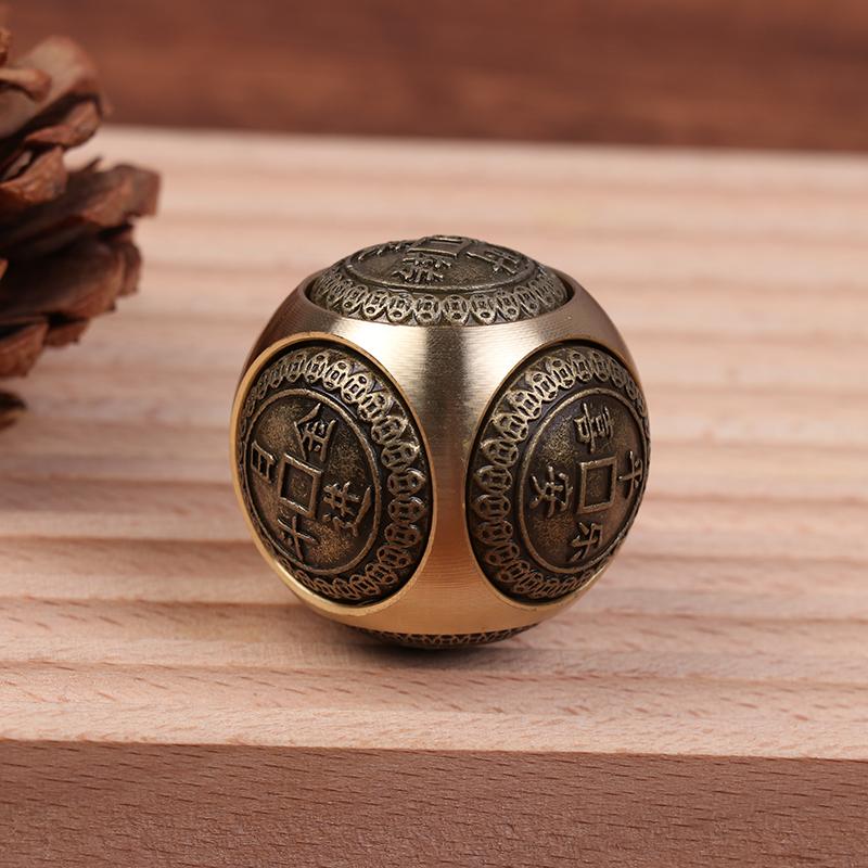 Латунный кубик-спиннер с шестью сторонами, вращающийся сферический ручной спиннер, игрушки для снятия стресса в китайском стиле, игрушка-антистресс для взрослых