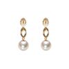 Серьги с золотым листовым жемчугом K18 Серьги с жемчугом женские [в подарочной упаковке]