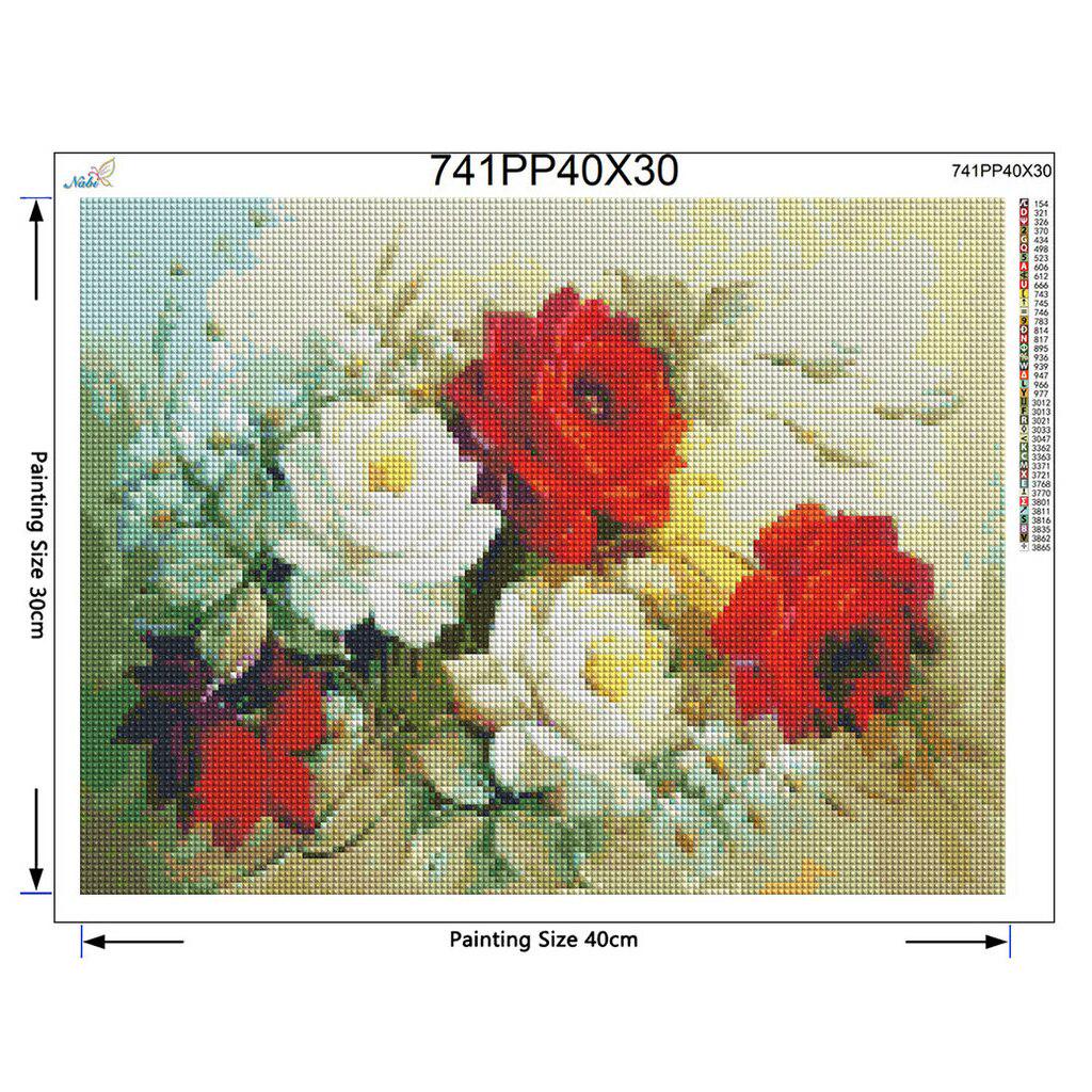 Mbroidery Floral DIY Diamond Painting Cross Stitch Beautiful Rose Crystal Full Diamond Set Decor