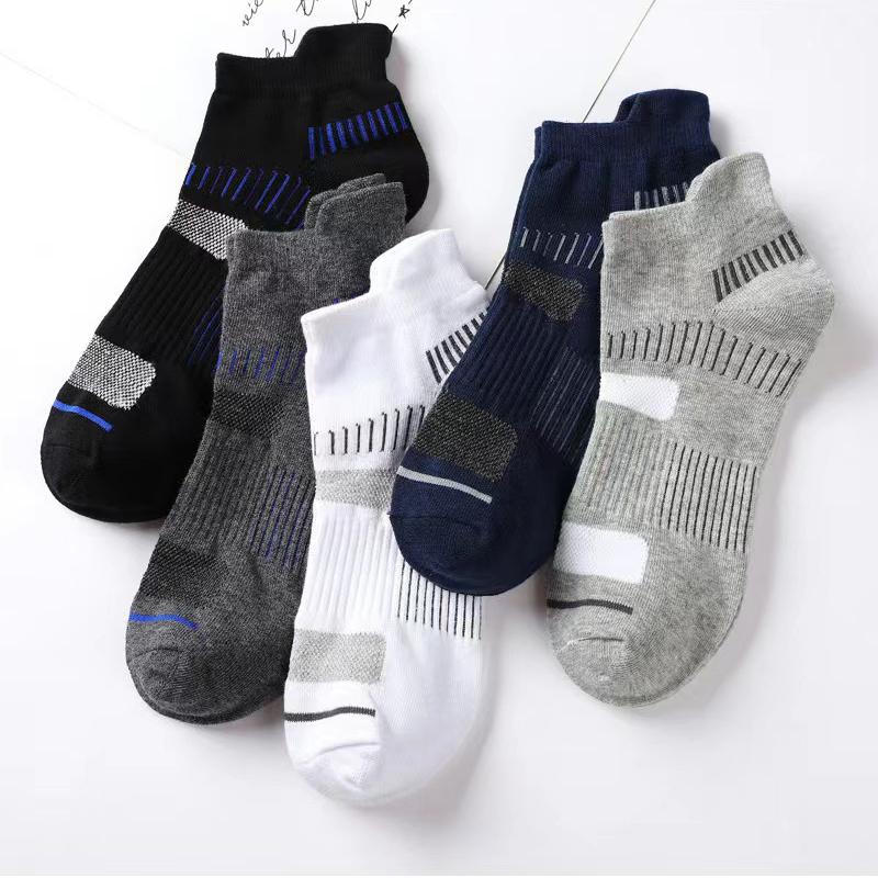 5/10 Pairs Men Sports Ankle Socks Sweat Absorbing Breathable Comfortable Very Suitable Basketball Running Outdoor Leisure Socks