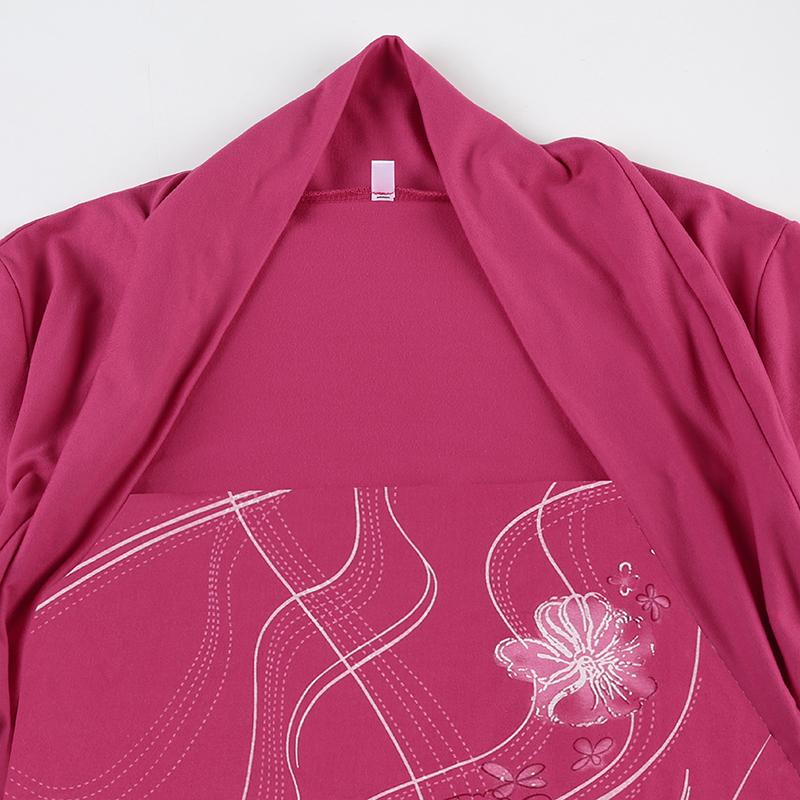 Футболка Y2K с цветочным принтом, шикарная, розовая, винтажная, с коротким рукавом, женская, облегающая, укороченная, топ 2000-х годов, модные летние футболки