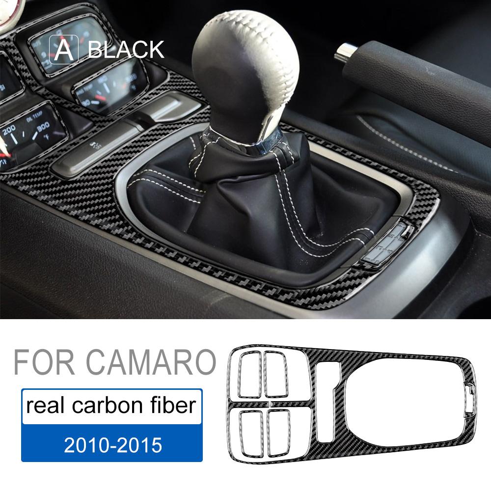Для Chevrolet Camaro 2010 2011 2012 2013 2014 2015 Настоящие Мягкие Аксессуары из Углеродного Волокна Внутренняя Отделка Наклейка на Панель Переключения Передач Автомобиля