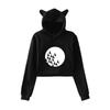 Fashion Robin Schulz Printed Kawaii Crop Top Hoodie Funny Cat Ear Cropped Short Sweatshirt Hooded Pullover Women Tops Streetwear