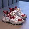 Мода 2024 Осень Новые Детские Кроссовки Девочки Модные Массивные Кроссовки Мальчики Дышащие Нескользящие Повседневная Обувь Детская Мягкая Обувь для Ходьбы