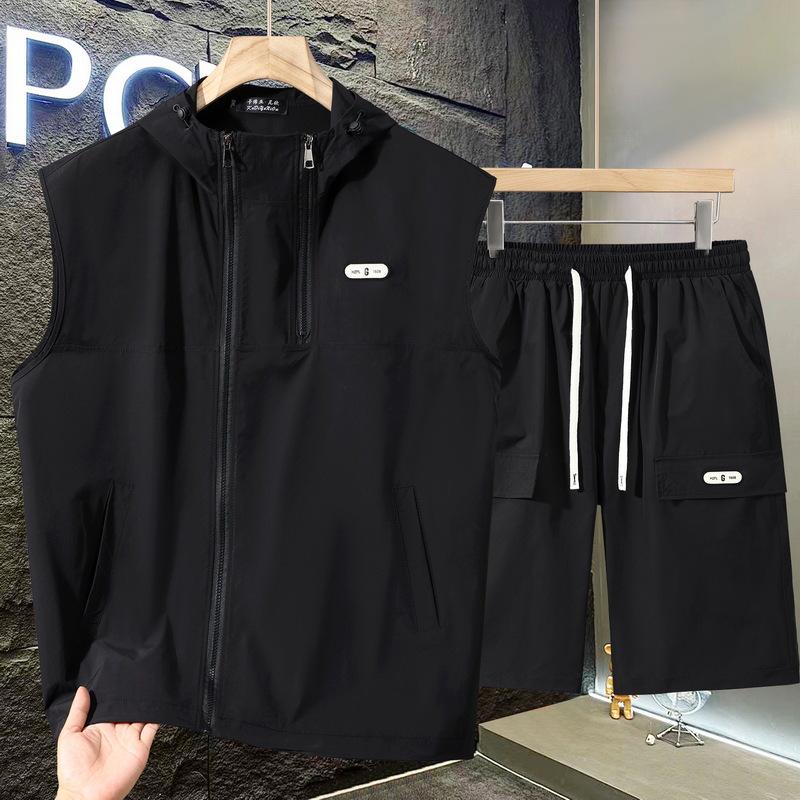 2025 Men's Quick-Dry Plus Size Sportswear Set: Loose Hooded T-shirt & Shorts for Summer