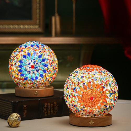 2024 Романтический и свободный богемный стиль, креативная зарядная настольная лампа, декоративная стеклянная лампа