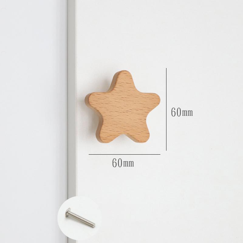 Милые облака, звезды, деревянные ручки для мебели, для шкафов и ящиков, дверные ручки, ручки для кухонных шкафов, деревянные дверные ручки