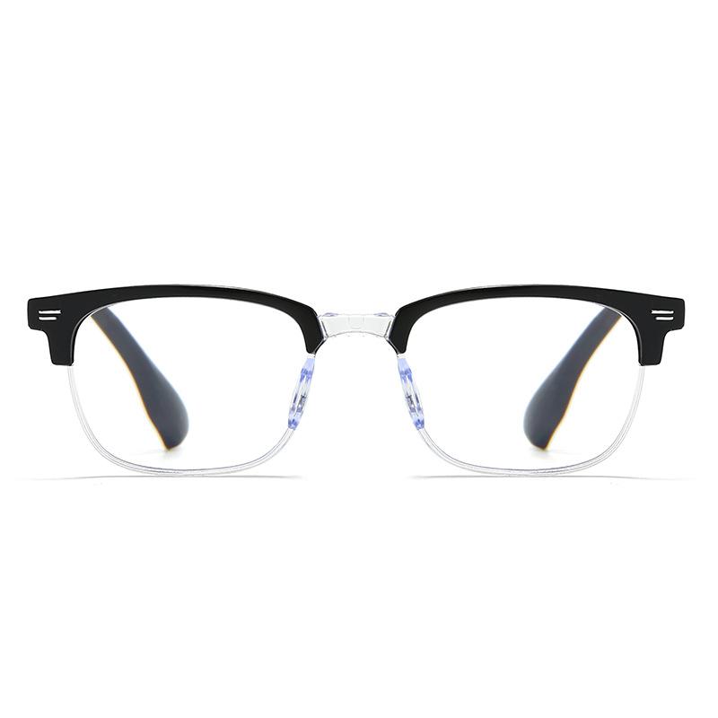 New rice nail eyebrow half frame anti-blue glasses middle-aged and elderly old-fashioned glasses fashion trend frames men's and women's reading