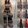 New Spring and Autumn Casual Pants Slim Print Sleeveless Jumpsuit for Women
