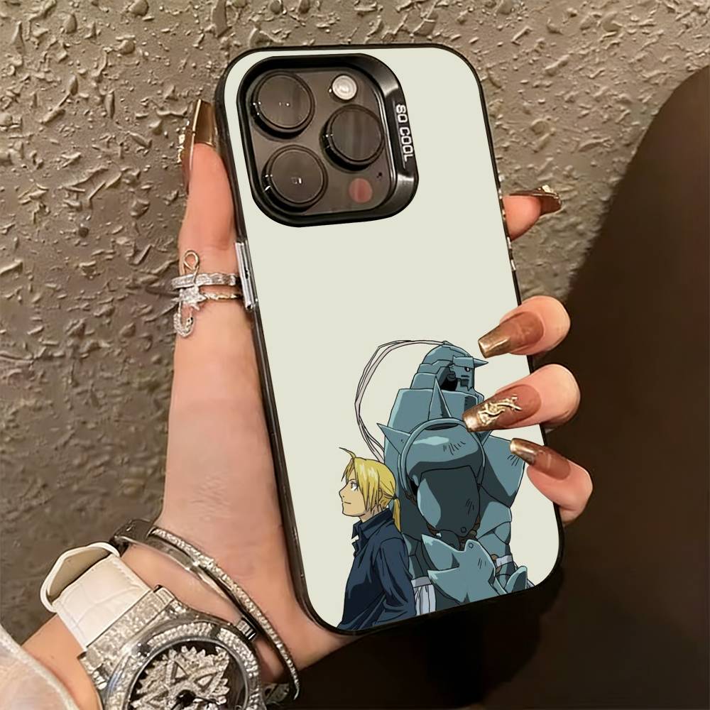 Чехол для телефона Эдвард Элрик Стальной Алхимик Для iPhone 17,16,15,14,13,12,11 Plus,Pro Max,XS,Цветной Серебряный Позолоченный Внутренний Чехол