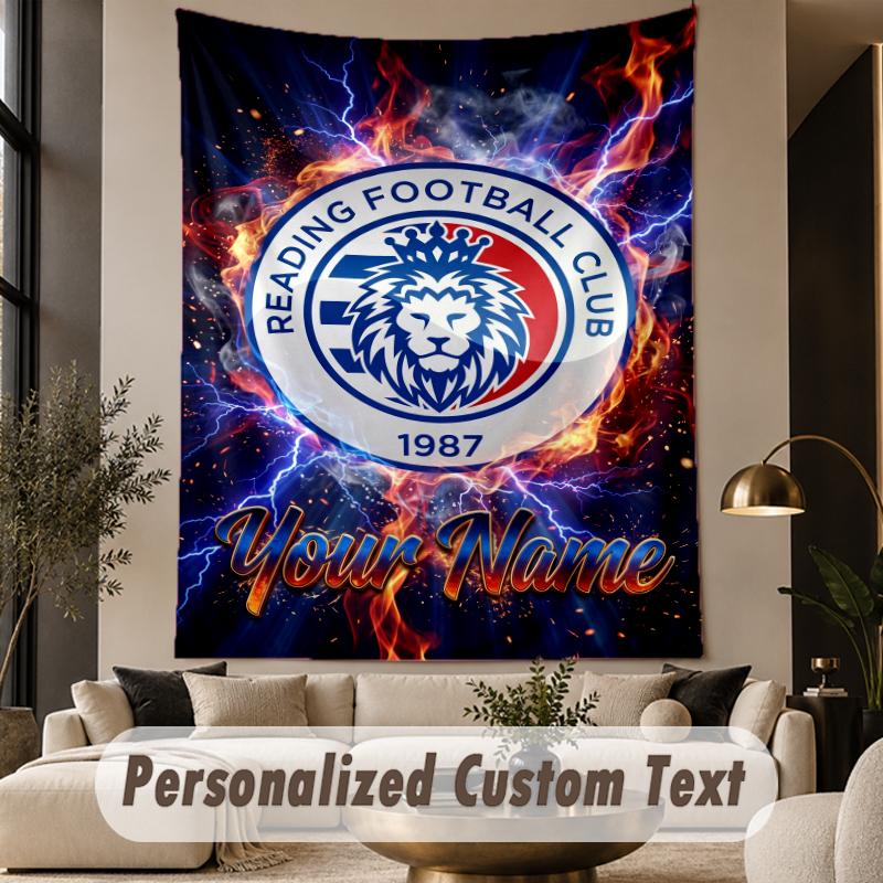Custom Text Tapestry Reading FC Print Wall Tapestry Indoor Living Room Wall Decor