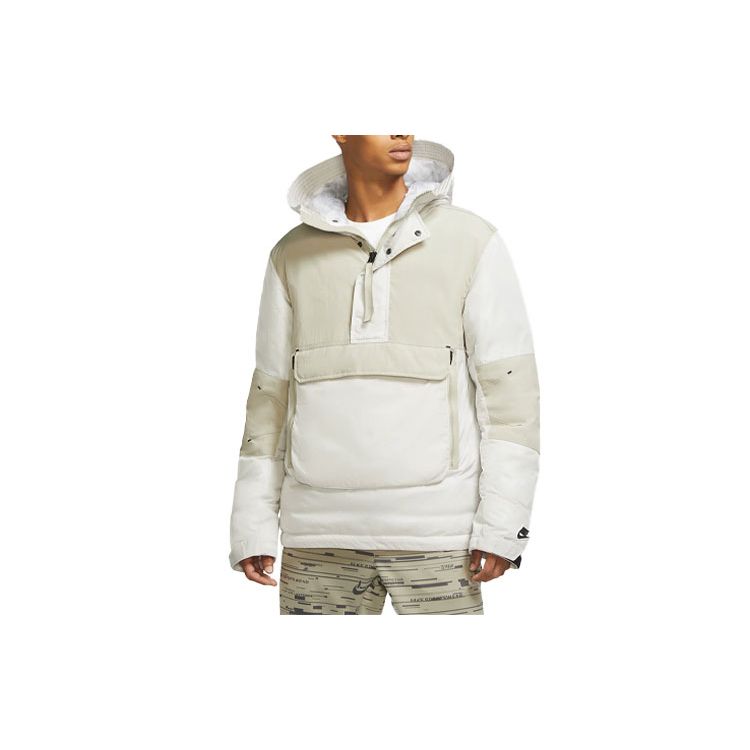 Nike Half-Zip Spliced Hooded Pullover Jacket Men Tops Off-White CU4420-072
