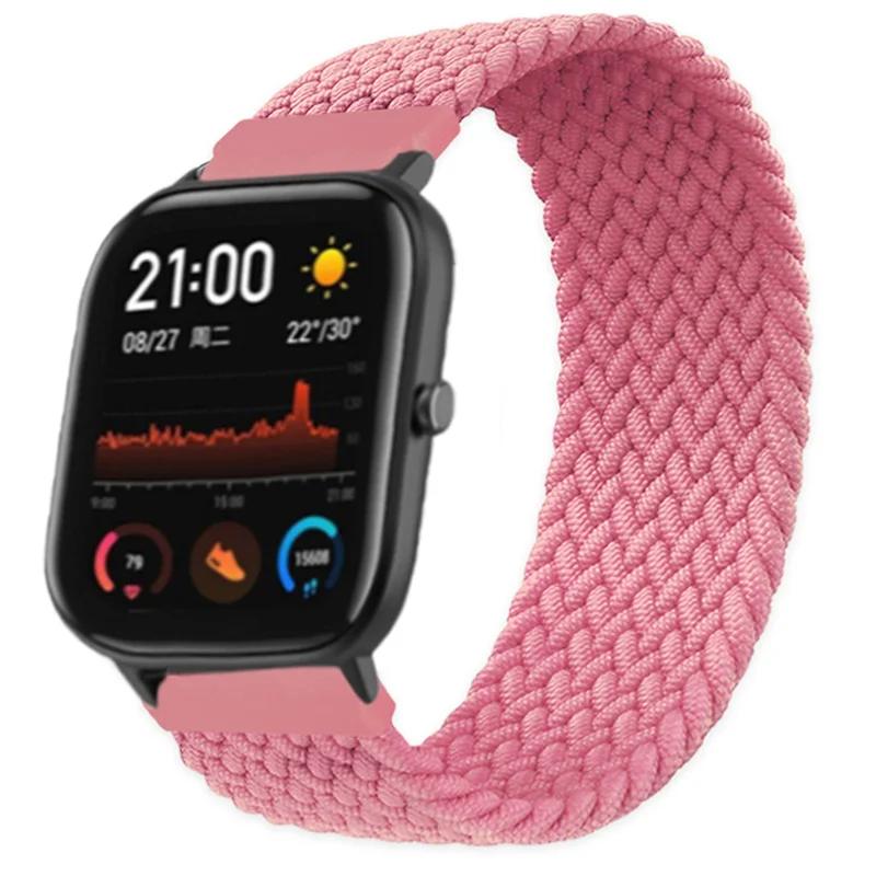 20 мм 22 мм плетеный ремешок для часов Amazfit GTS 4/2/2e/GTS2 Mini/GTR 4/2/2e/3/Pro 47 мм Stratos браслет ремешок для часов Amazfit Bip Strap