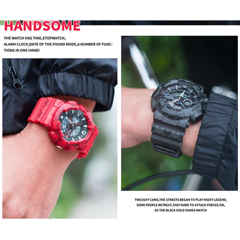 SANDA Waterproof Men's Watch Electronic Fashion Multifunctional Outdoor Watch Sports Watch