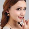 Square Diamond Inlaid Necklace Earrings Set Collarbone Chain Accessories Gifts Fashion Creative Decoration Korean Minimalist