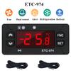 ETC-974 Temperature Controller Refrigerator Defrosting Heating Control Thermoregulator with Dual NTC Sensor 220V 2